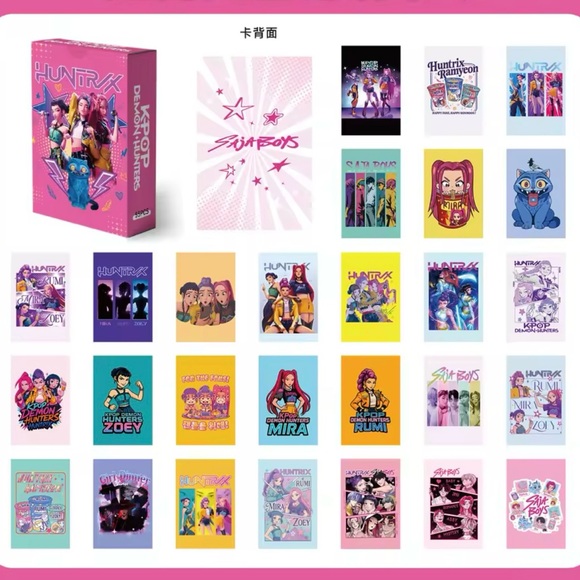 55 pcs K-POP Demon Hunters Huntrix Holographic Cards Set Laser Photocards - Picture 3 of 6